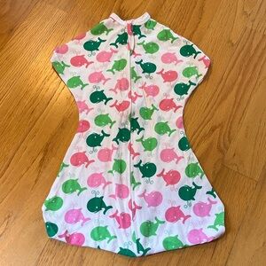 Sleeping baby Zipadee-zip whale bottom to top zipper sleep suit 3-6 mos